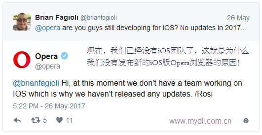 Opera没有iOS团队啦