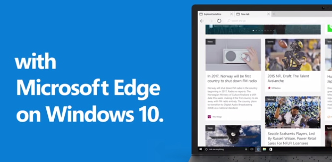 Microsoft Edge on Windows 10