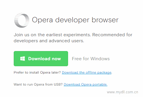 下载Opera开发者版