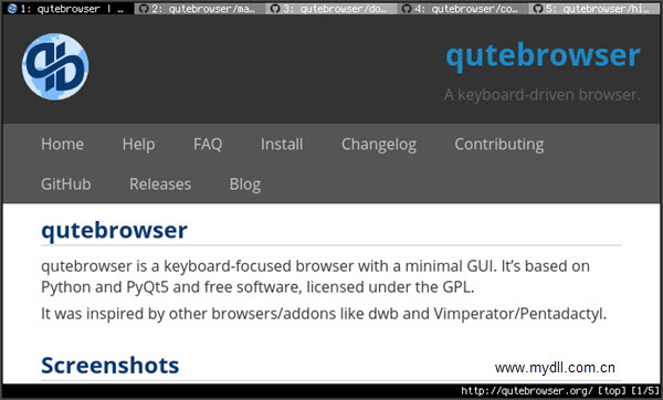 浏览器怎么不用鼠标qutebrowser