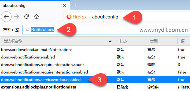 Firefox Notifications 设置